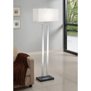 Artiva USA Geometric 60-inch Chrome/ Black Contrast Floor Lamp