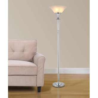 Artiva USA Crystal Suite Collection 70"H Modern Chrome 3-Light LED Crystal Torchiere Floor Lamp with Dimmer