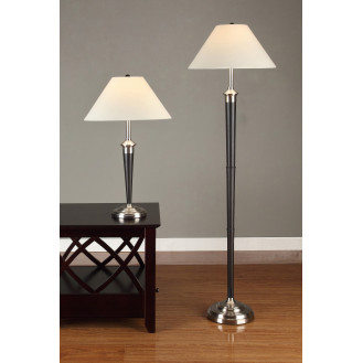 Artiva USA 2-piece Classic Cordinates Espresso and Brushed Steel Table and Floor Lamp