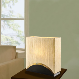 Artiva USA Sakura 17-inch Modern & Space-efficient Premium Shade Table Lamp with Black Lacquer Wood Base