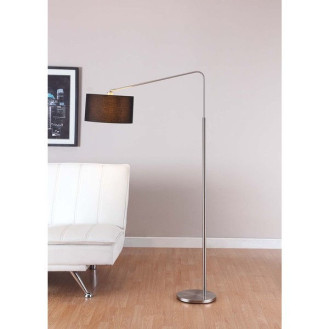 Artiva USA '80-degrees' 64-inch Medium Arch Brushed Steel Floor Lamp