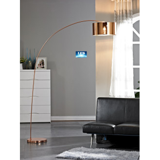 Artiva USA Adelina 81-inch Rose Copper LED Arched Floor Lamp