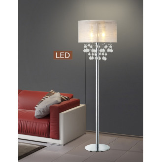 Charlotte 61" Modern Chrome LED Floor Lamp With Bubbles Glass Balls