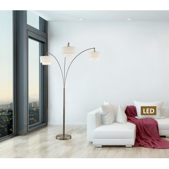 Lumiere III 83" Double Shade LED Arched Floor Lamp With Dimmer