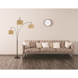 Artiva USA Lumiere Modern Antique Bronze LED 80-inch 3-arched Floor Lamp with Dimmer