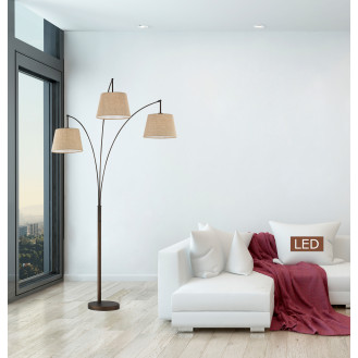 Artiva LUCE 84" Modern LED 3-Arch Antique Bronze Floor Lamp With Dimmer