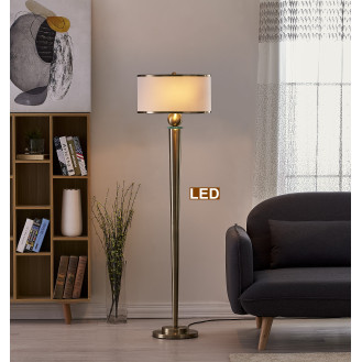 Artiva USA Venetian 63" LED Floor Lamp With Dimmer, Antique Satin Brass