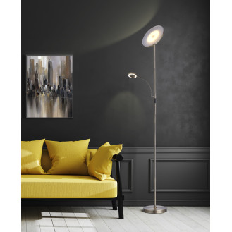 Slim LED Torchiere Floor Lamp, Antique Brass