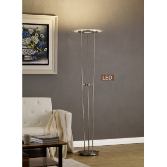 Artiva USA Luciano LED 40W Torchiere Floor Lamp Touch Dimmer, 72", Satin Nickel