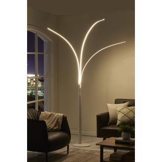 Artiva USA 92" Aurora LED Arch Tree Floor Lamp, Touch Dimmer, Matt White