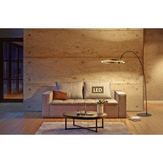 Ring of Light Geometric 60W 2-Light Led Arched Floor Lamp