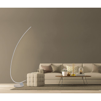 Full-Arched LED Floor Lamp with Remote, White