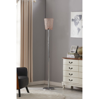 Fifth Avenue Crystal LED Torchiere Floor Lamp With Dimmer, Rose Copper