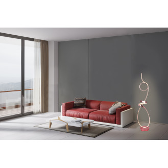 Symphonie 68W Unique Modern Design LED Floor Lamp, Anodize Rose Copper