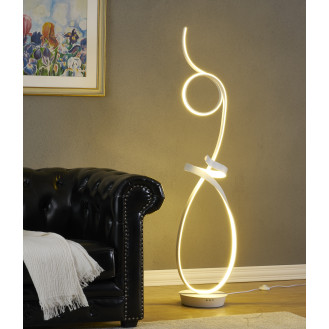 Symphonie 68W Unique Modern Design LED Floor Lamp, Matte White
