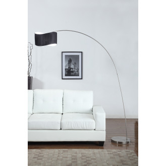 Artiva USA 'The Curve' 81-inch Black Curved Shade Brushed Steel Arch Floor Lamp